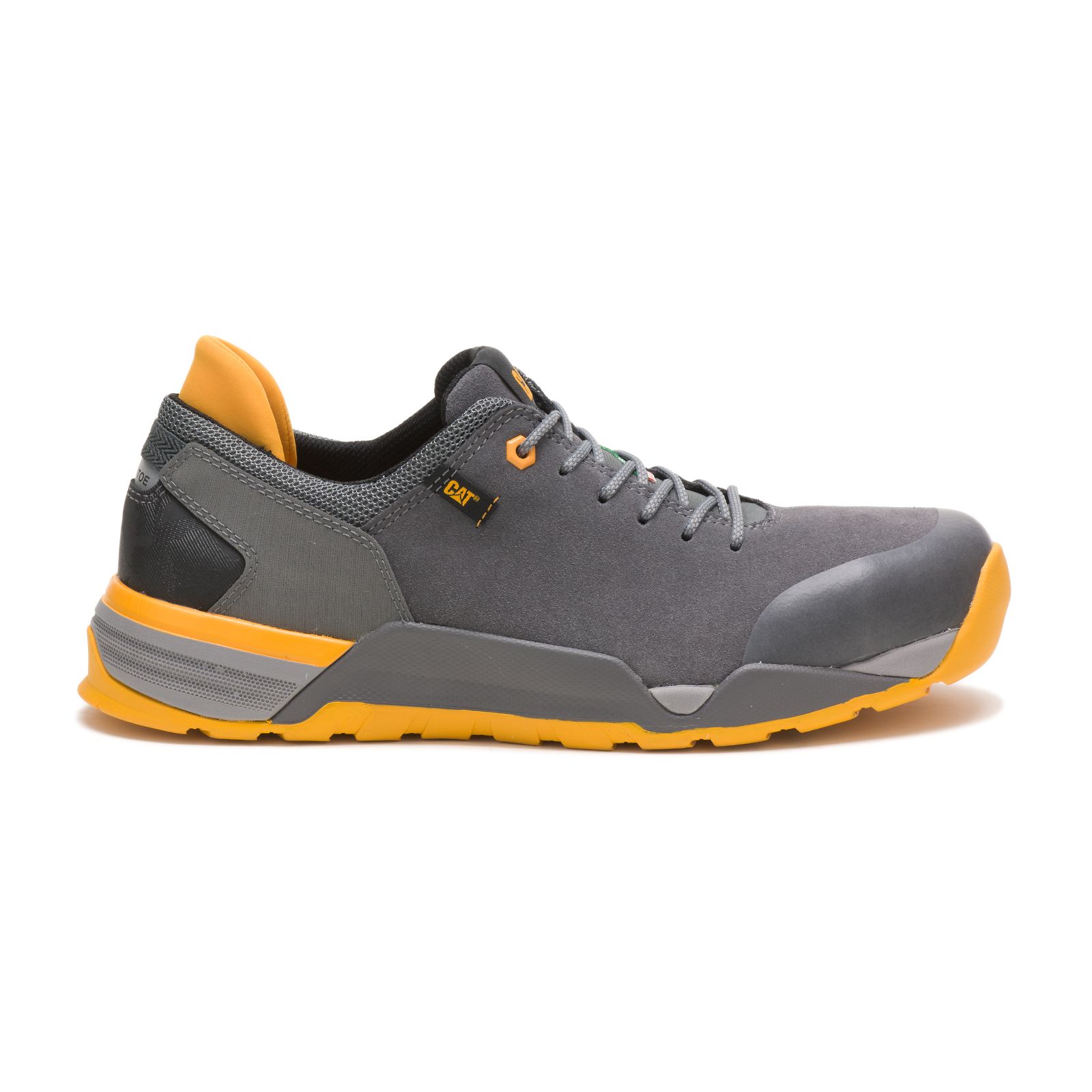 Caterpillar Shoes Karachi - Caterpillar Sprint Suede Alloy Toe Csa Mens Work Shoes Grey/Orange (569423-RUS)